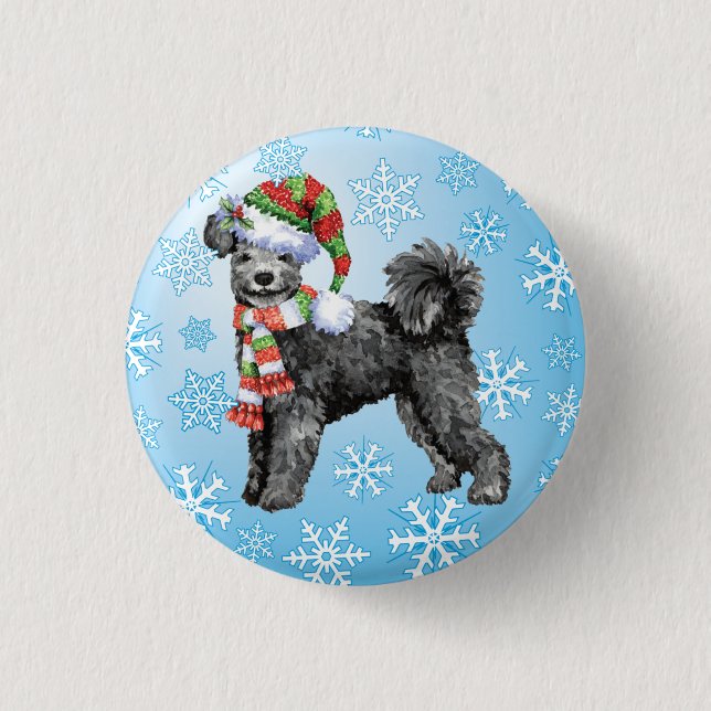 Happy Howliday Pumi Button (Front)