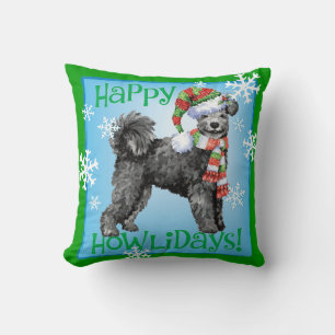 Happy Howliday Pumi Throw Pillow