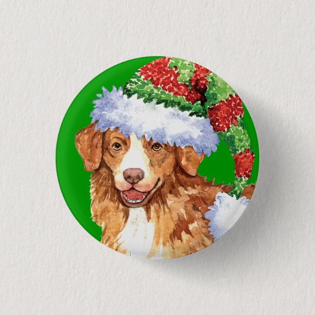 Happy Howliday Toller Pinback Button (Front)