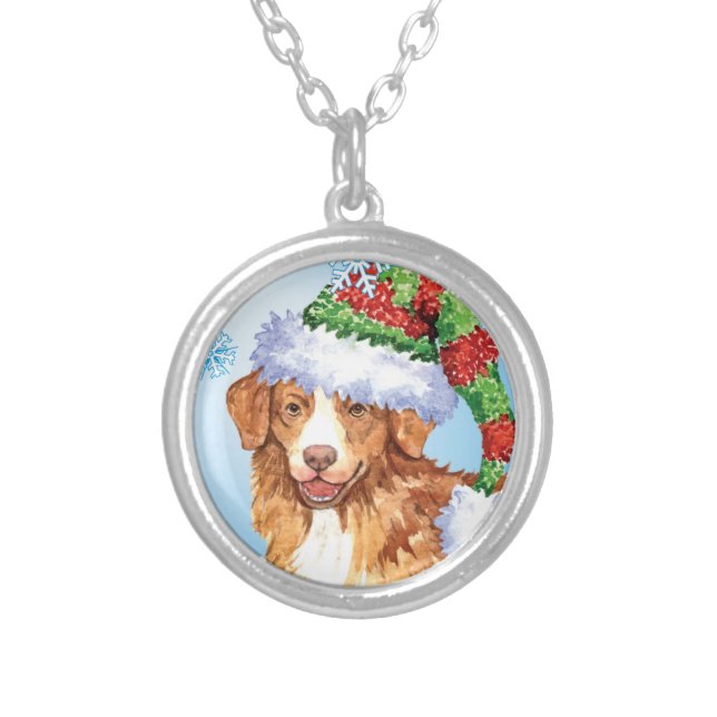 Happy Howliday Toller Silver Plated Necklace (Front)