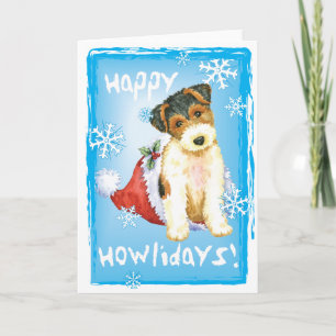 Happy Howliday Wire Fox Terrier Holiday Card