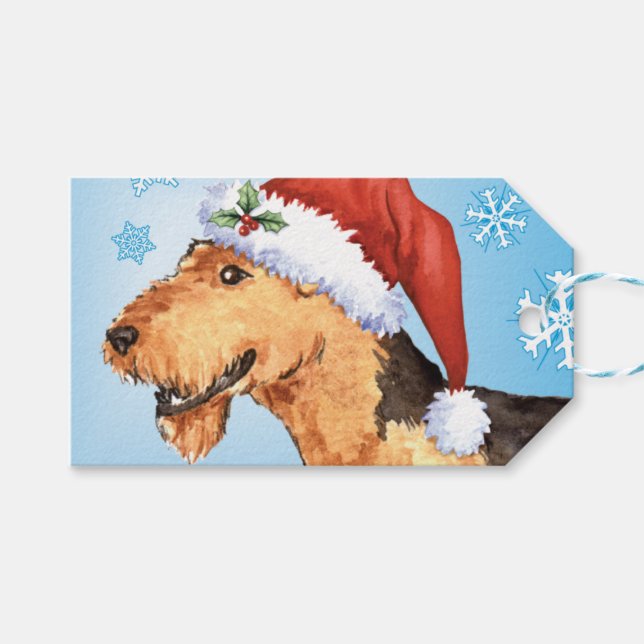 Happy Howlidays Airedale Gift Tags (Front (Horizontal))