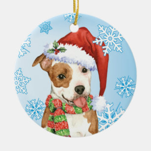 Happy Howlidays Am Staff Ceramic Ornament