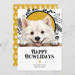 Happy Howlidays American Eskimo Dog Christmas Holiday Card