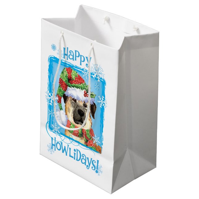 Happy Howlidays Anatolian Shepherd Medium Gift Bag (Back Angled)
