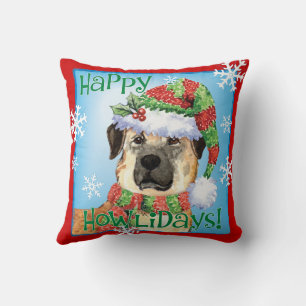 Happy Howlidays Anatolian Shepherd Throw Pillow