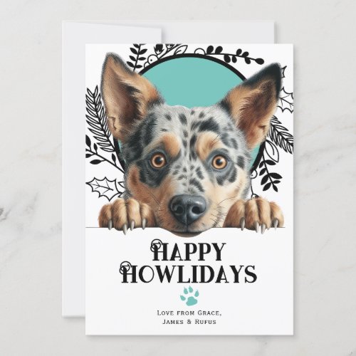 Happy Howlidays Australian Cattle Dog Christmas Holiday Card