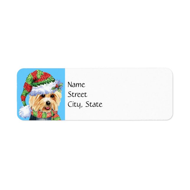 Happy Howlidays Australian Terrier Label (Front)