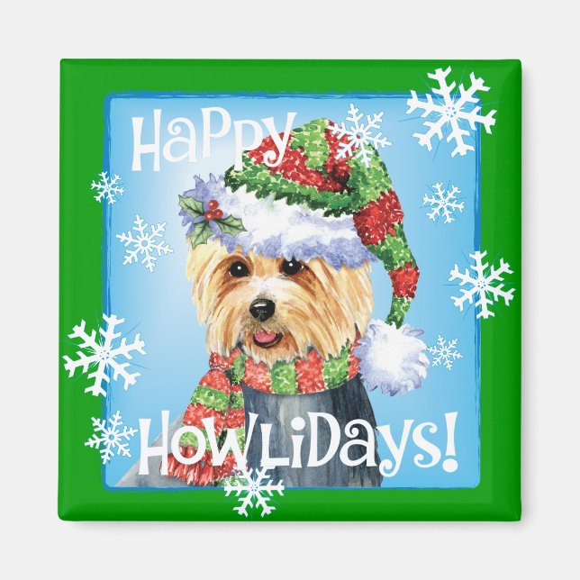 Happy Howlidays Australian Terrier Magnet (Front)
