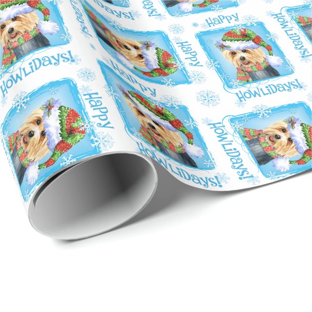 Happy Howlidays Australian Terrier Wrapping Paper (Roll Corner)