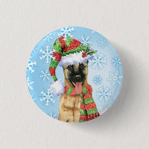 Happy Howlidays Belgian Malinois Button