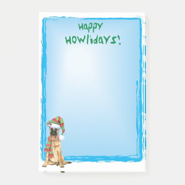 Happy Howlidays Belgian Malinois Post-it Notes (Front)