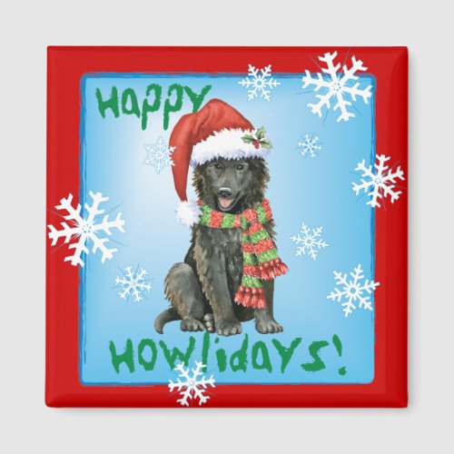 Happy Howlidays Belgian Sheepdog Magnet