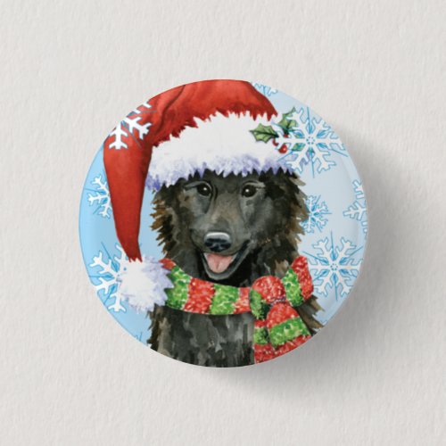 Happy Howlidays Belgian Sheepdog Pinback Button