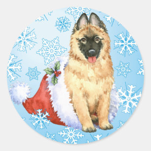 Happy Howlidays Belgian Tervuren Classic Round Sticker