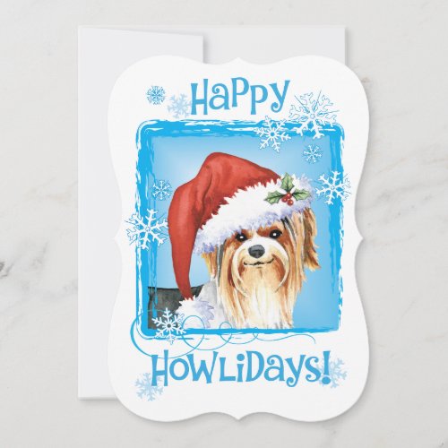 Happy Howlidays Biewer Terrier Holiday Card