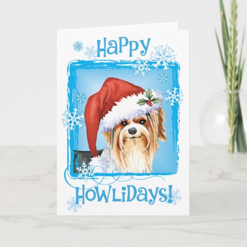 Happy Howlidays Biewer Terrier Holiday Card