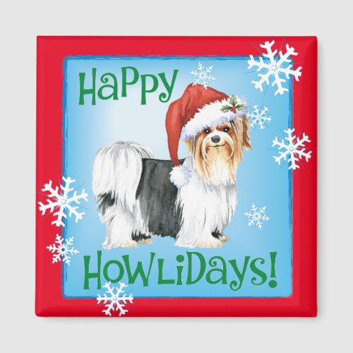 Happy Howlidays Biewer Terrier Magnet