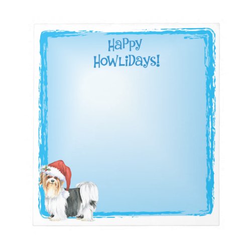 Happy Howlidays Biewer Terrier Notepad