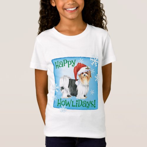 Happy Howlidays Biewer Terrier T_Shirt