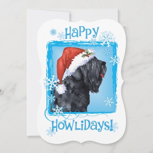 Happy Howlidays Black Russian Terrier Holiday Card