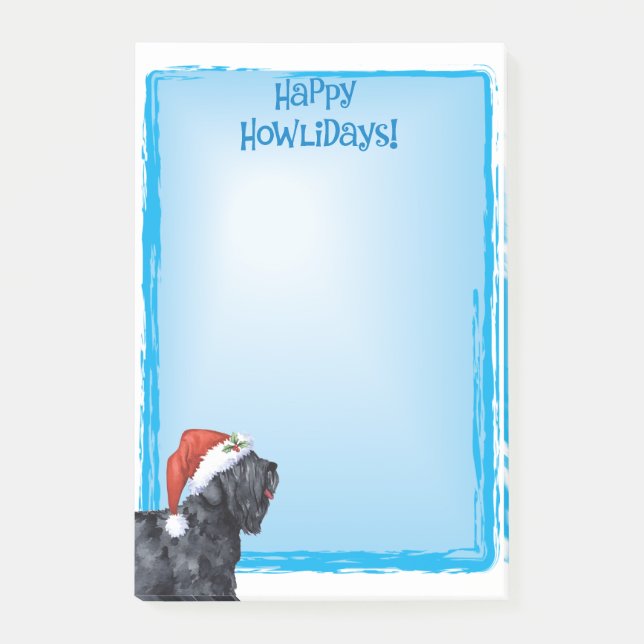 Happy Howlidays Black Russian Terrier Post-it Notes (Front)
