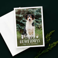 Happy Howlidays Black White Puppy Dog Photo