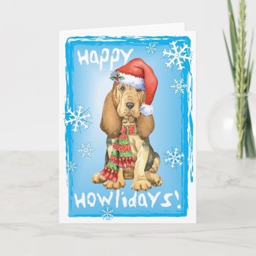 Happy Howlidays Bloodhound Holiday Card