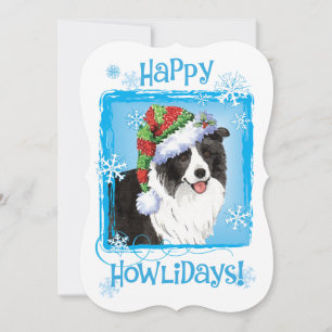 Happy Howlidays Border Collie Holiday Card