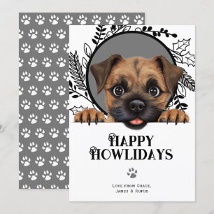 Happy Howlidays Border Terrier Dog Christmas Holiday Card