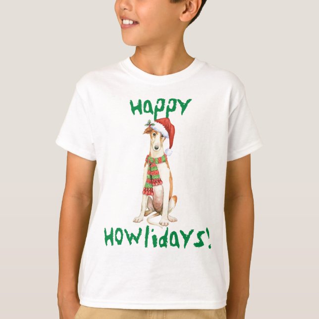 Happy Howlidays Borzoi T-Shirt (Front)