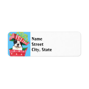 Happy Howlidays Boston Terrier Label