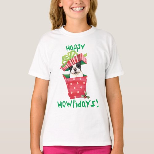 Happy Howlidays Boston Terrier T_Shirt