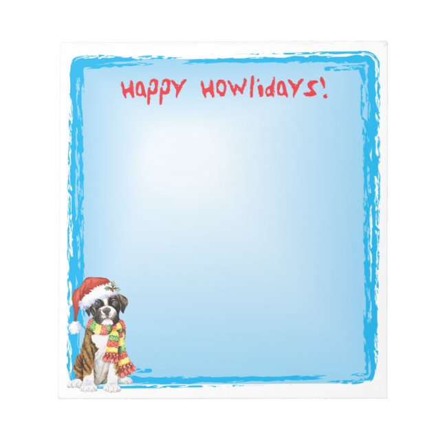 Happy Howlidays Boxer Notepad (Front)