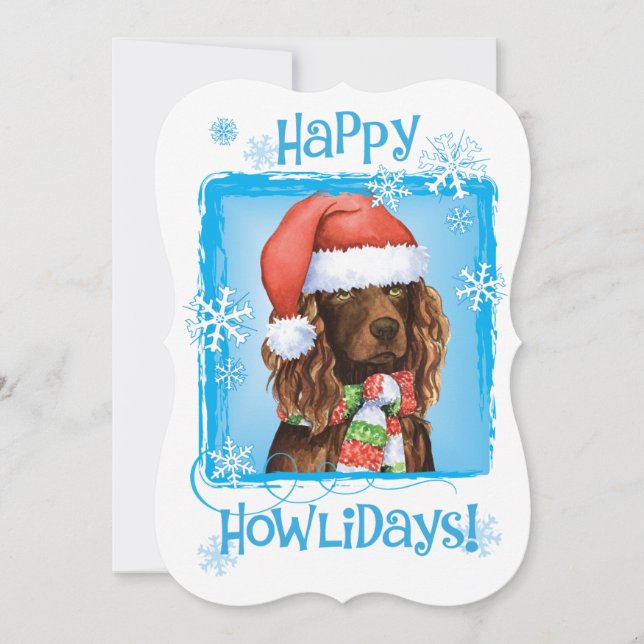 Happy Howlidays Boykin Spaniel Holiday Card (Front)