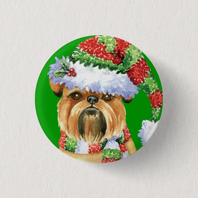 Happy Howlidays Brussels Griffon Button (Front)