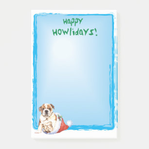 Happy Howlidays Bulldog Post-it Notes