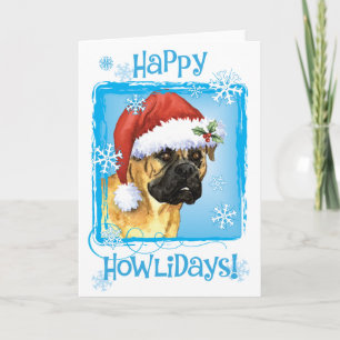 Happy Howlidays Bullmastiff Holiday Card