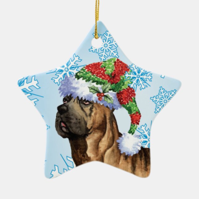 Happy Howlidays Cane Corso Ceramic Ornament (Front)