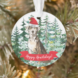Happy Howlidays Catahoula Leopard Dog Christmas Ornament