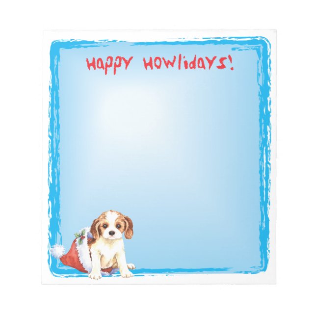 Happy Howlidays Cavalier Notepad (Front)