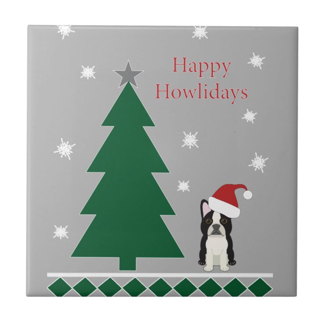 Happy Howlidays Ceramic Tile (Front)