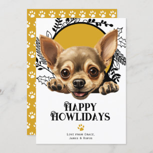 Happy Howlidays Chihuahua Dog Christmas Holiday Card