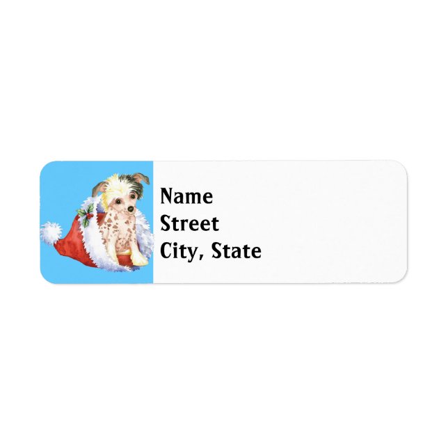 Happy Howlidays Chinese Crested Label (Front)