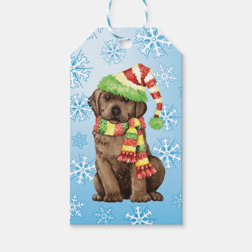 Happy Howlidays Chocolate Lab Gift Tags