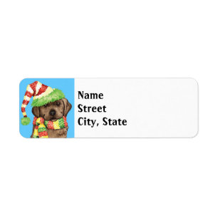 Happy Howlidays Chocolate Lab Label