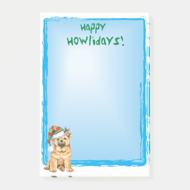 Happy Howlidays Chow Chow Post-it Notes (Front)