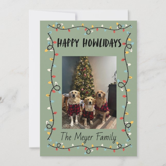 Happy Howlidays Christmas Lights Card (Front)