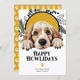 Happy Howlidays Clumber Spaniel Dog Christmas Holiday Card