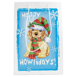 Happy Howlidays Cocker Spaniel Medium Gift Bag